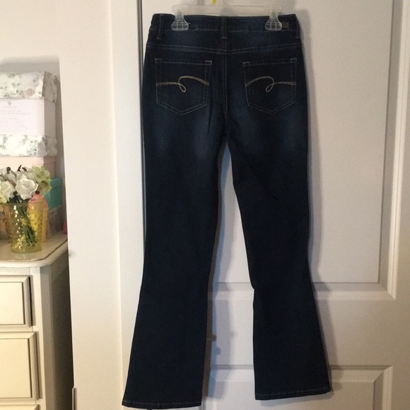 NWOT Justice Mid Rise Boot Cut Dark Jeans - Picture 5 of 6
